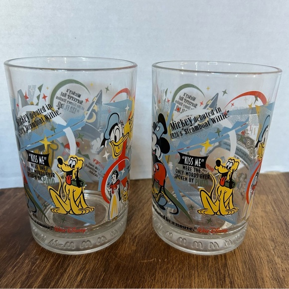 McDonalds Walt Disney 100 Years Of Magic Glass Mickey Mouse Set Of 2 - Picture 2 of 6